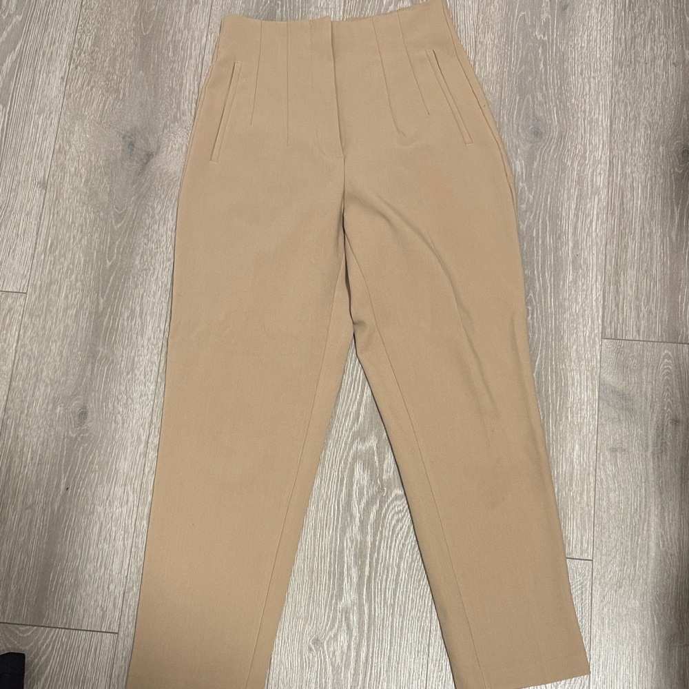 Zara Tan Straight Leg Pants